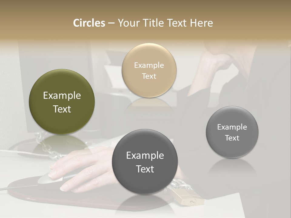 Woman Chained To Her Desk PowerPoint Template