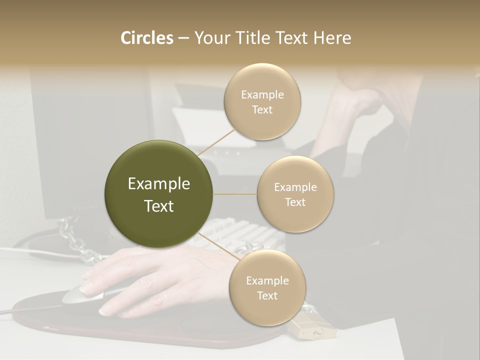 Woman Chained To Her Desk PowerPoint Template