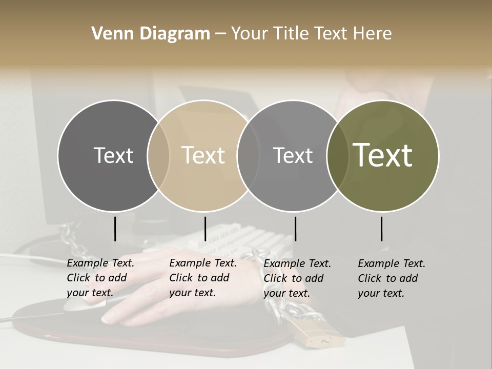 Woman Chained To Her Desk PowerPoint Template