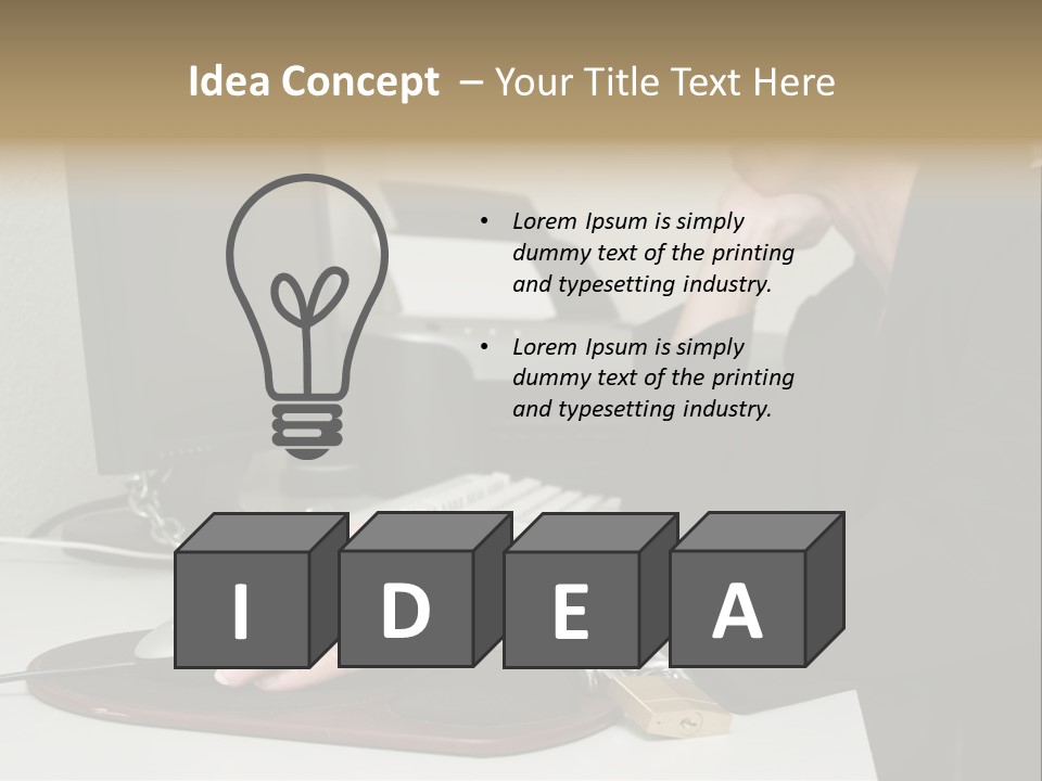 Woman Chained To Her Desk PowerPoint Template