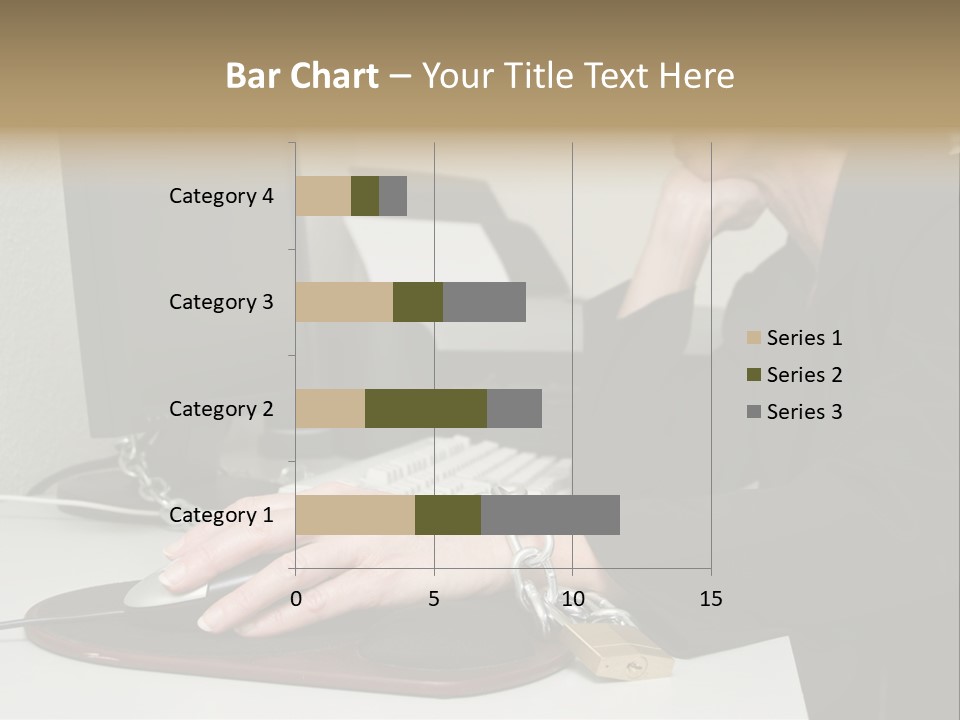 Woman Chained To Her Desk PowerPoint Template