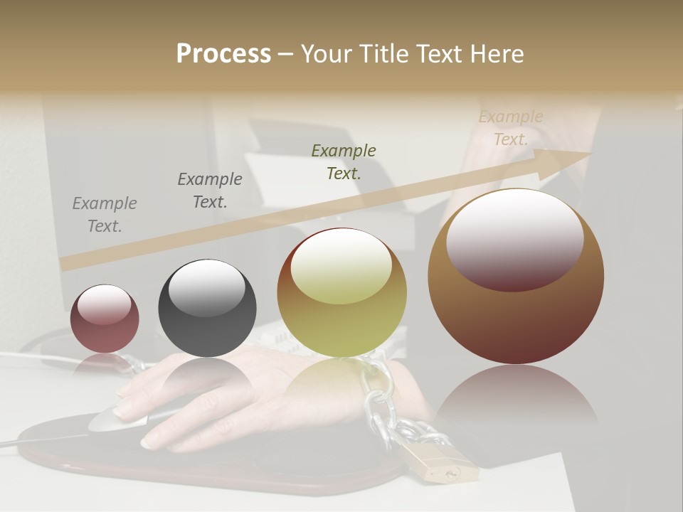 Woman Chained To Her Desk PowerPoint Template