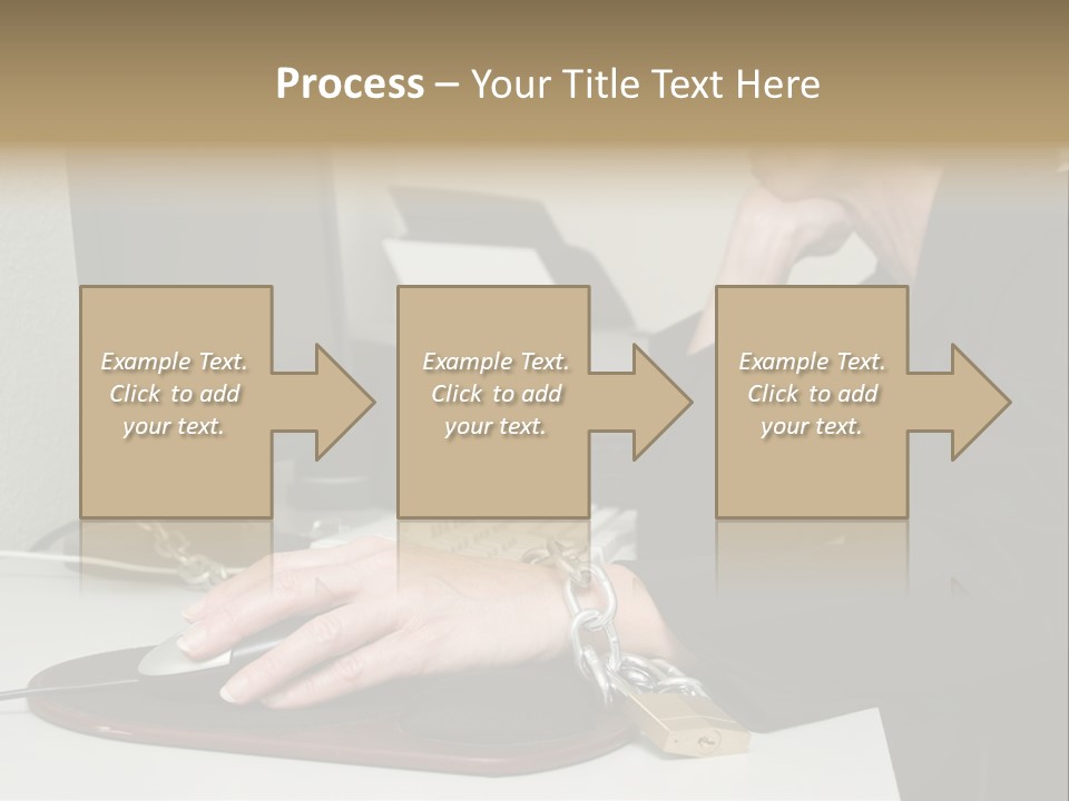 Woman Chained To Her Desk PowerPoint Template