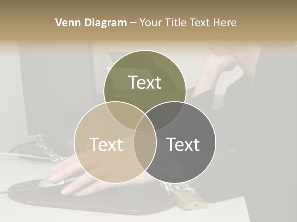 Woman Chained To Her Desk PowerPoint Template