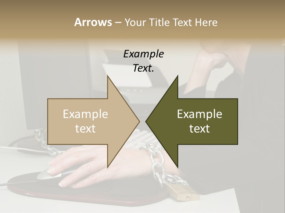 Woman Chained To Her Desk PowerPoint Template
