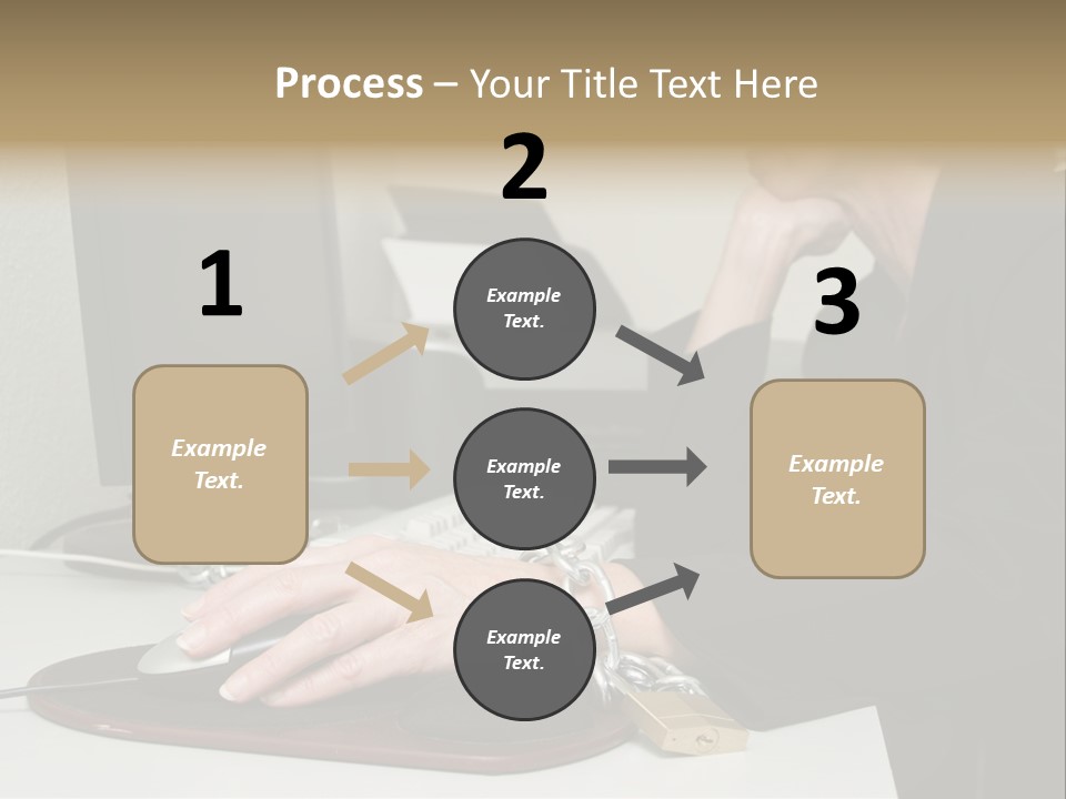 Woman Chained To Her Desk PowerPoint Template