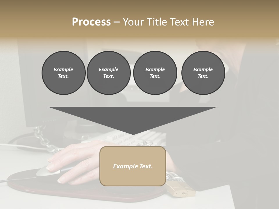 Woman Chained To Her Desk PowerPoint Template