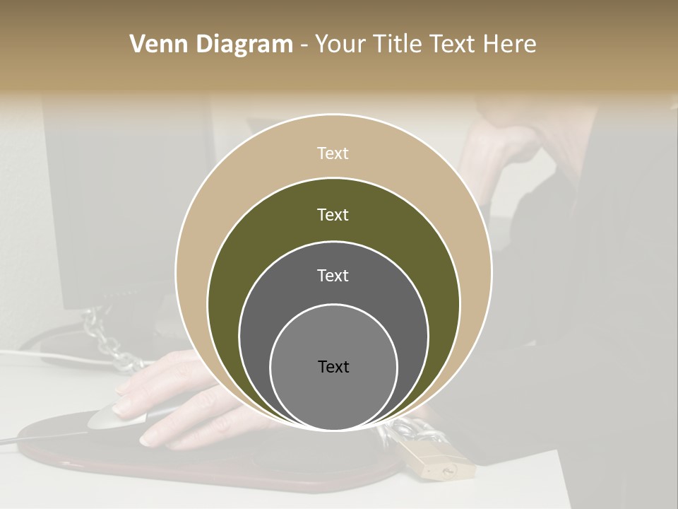 Woman Chained To Her Desk PowerPoint Template