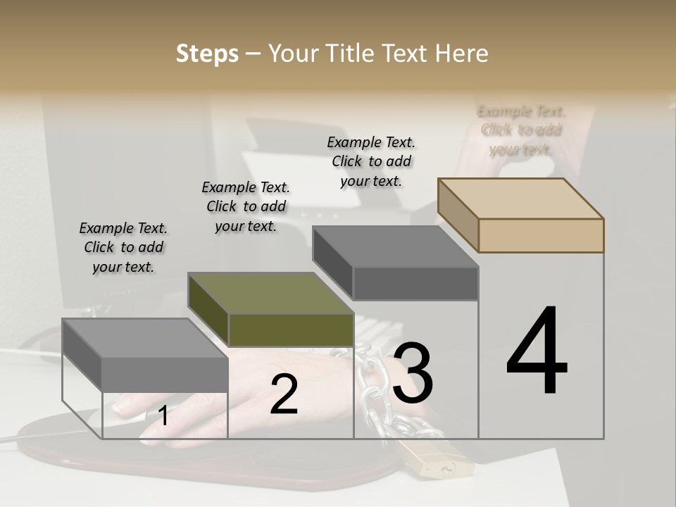 Woman Chained To Her Desk PowerPoint Template