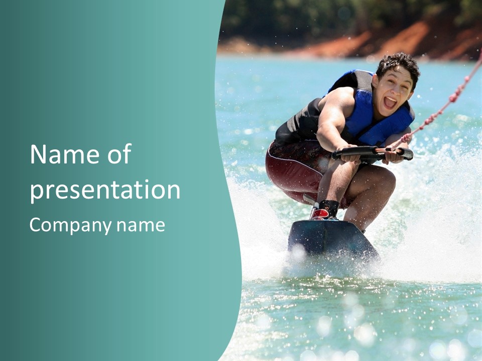 Boy Wakeboarding PowerPoint Template