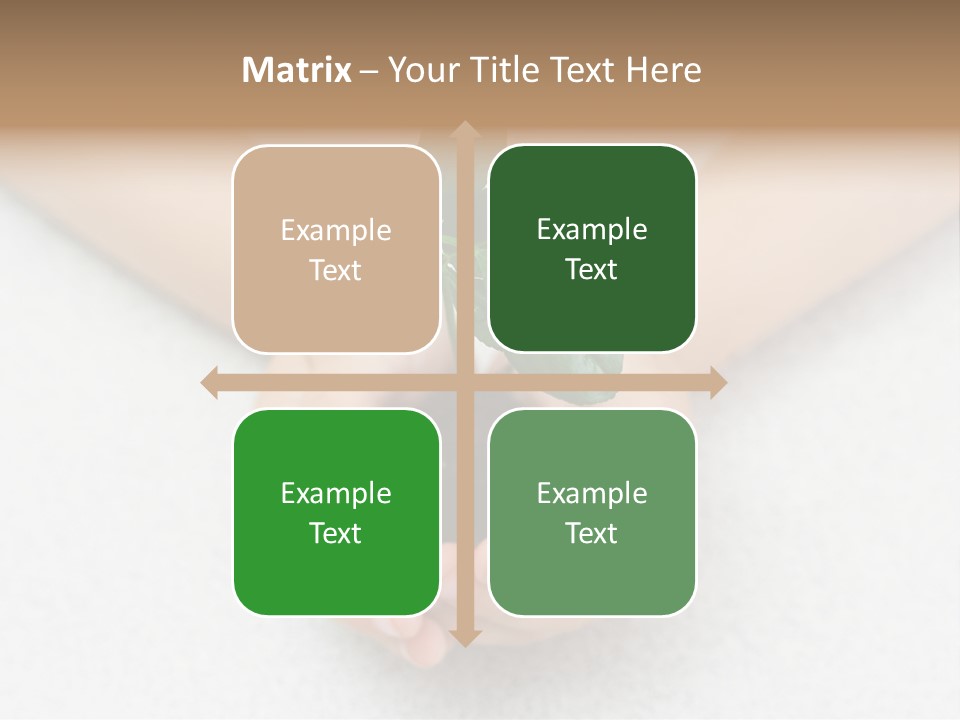 Small Green Plant In Children's Palms PowerPoint Template