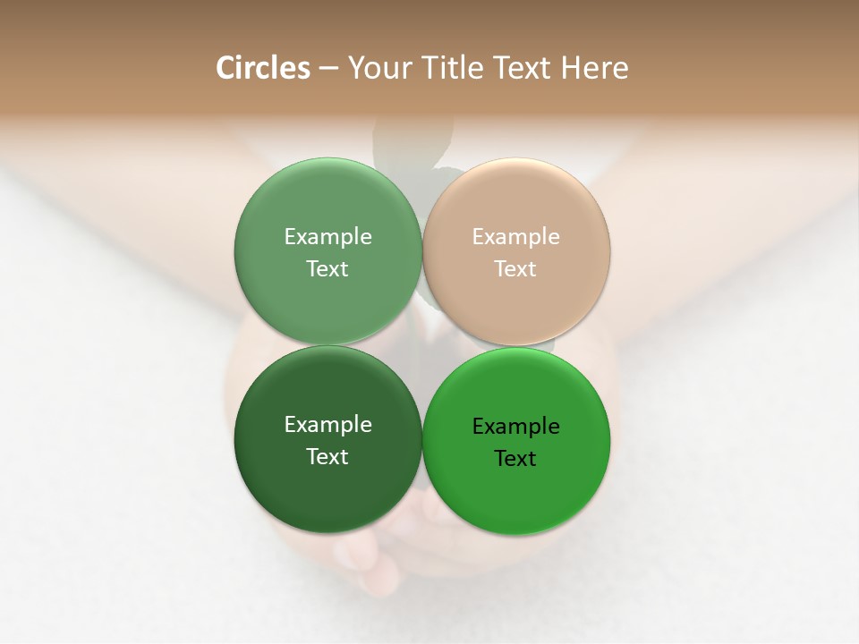 Small Green Plant In Children's Palms PowerPoint Template