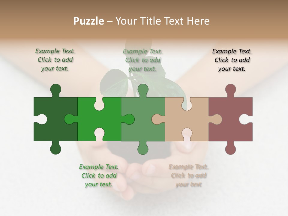 Small Green Plant In Children's Palms PowerPoint Template