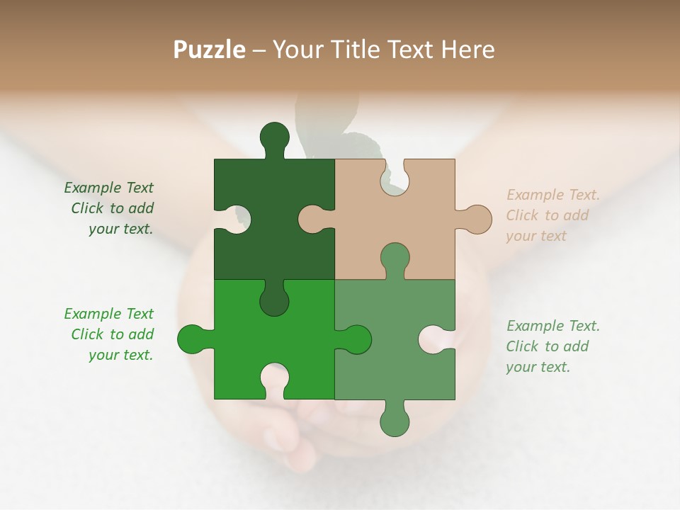 Small Green Plant In Children's Palms PowerPoint Template