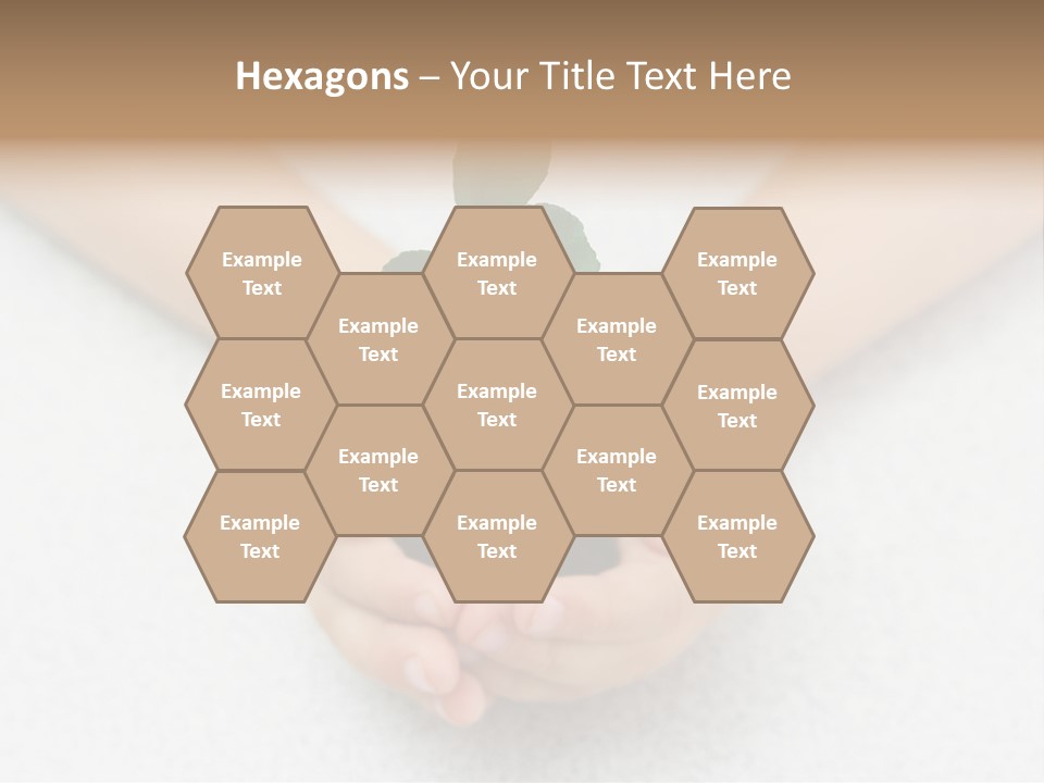 Small Green Plant In Children's Palms PowerPoint Template