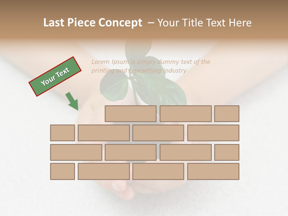 Small Green Plant In Children's Palms PowerPoint Template