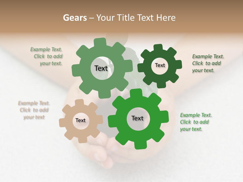 Small Green Plant In Children's Palms PowerPoint Template