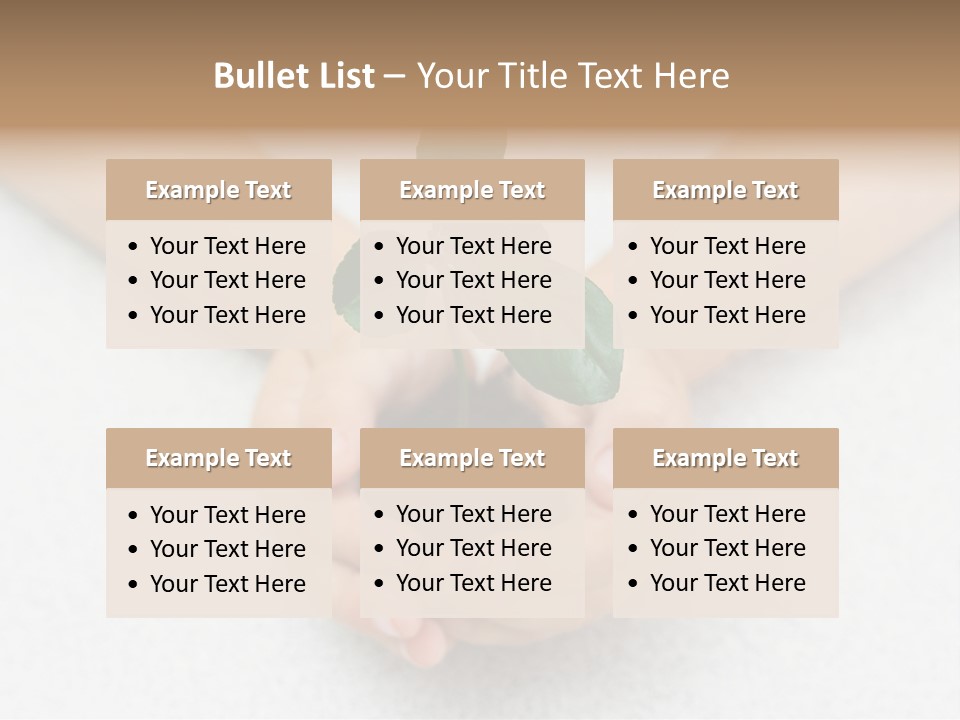 Small Green Plant In Children's Palms PowerPoint Template