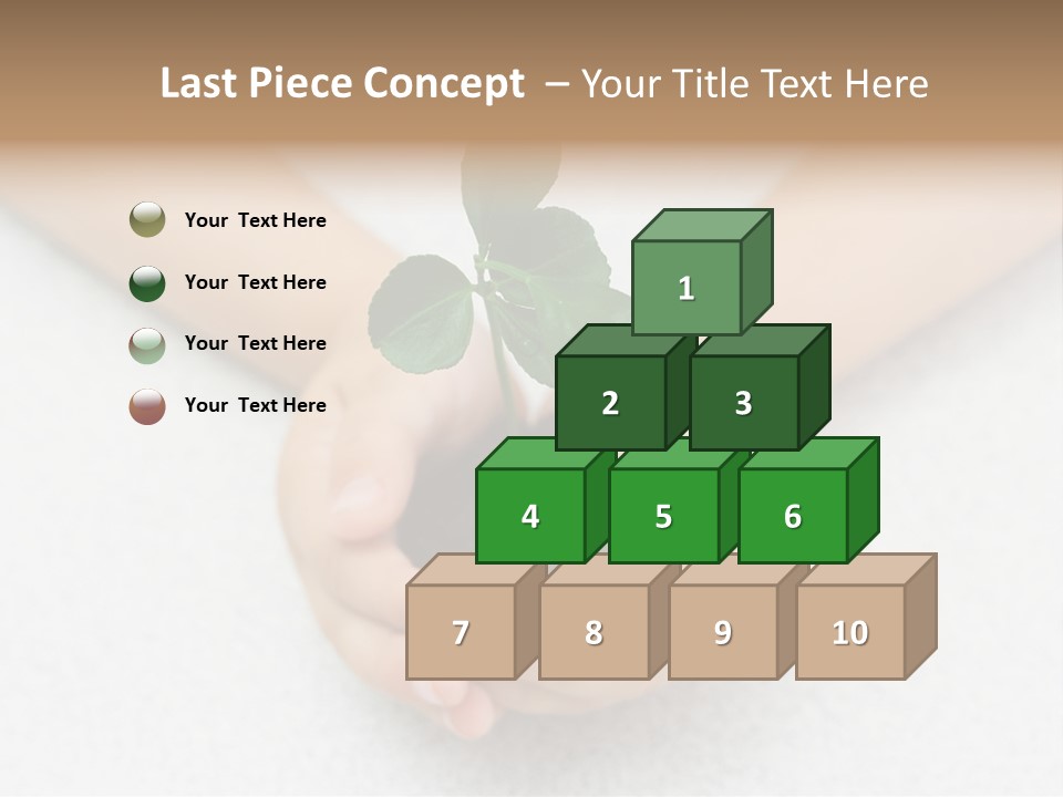 Small Green Plant In Children's Palms PowerPoint Template