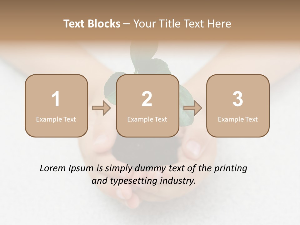 Small Green Plant In Children's Palms PowerPoint Template