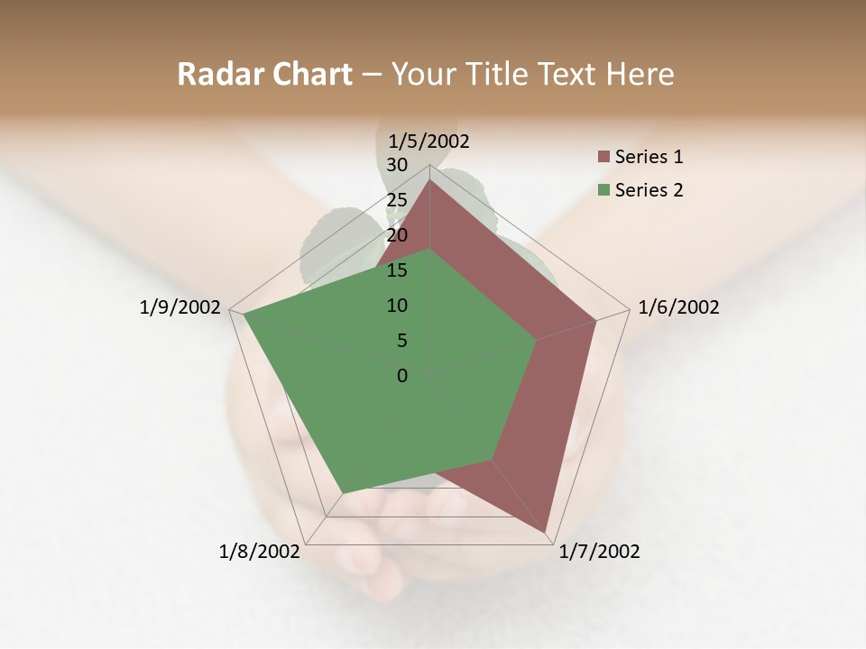 Small Green Plant In Children's Palms PowerPoint Template