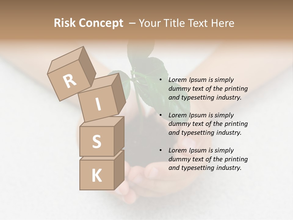 Small Green Plant In Children's Palms PowerPoint Template