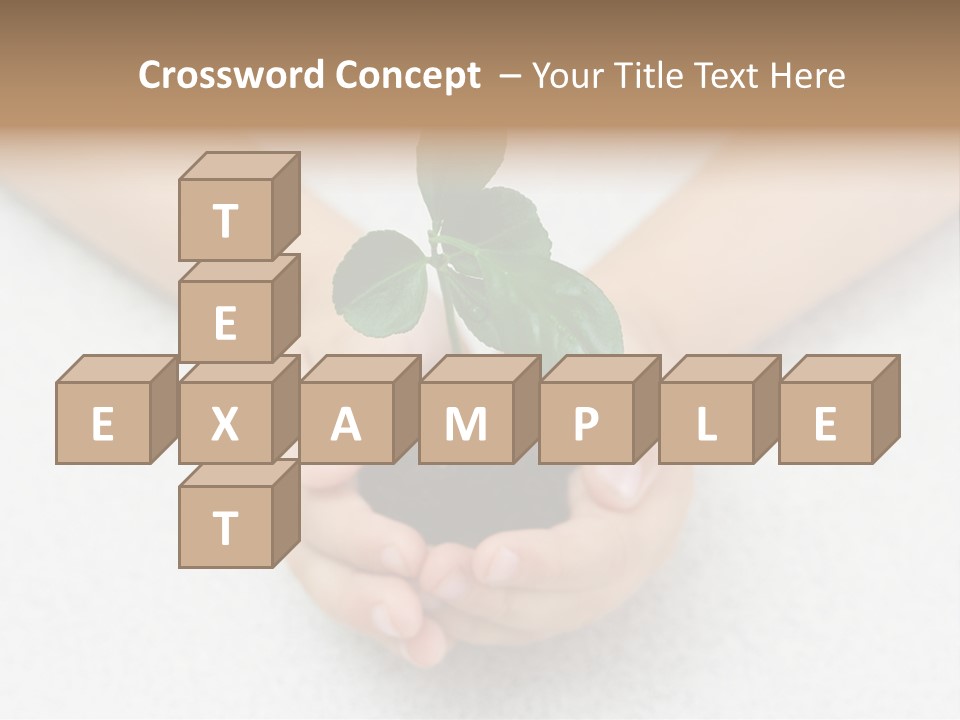 Small Green Plant In Children's Palms PowerPoint Template