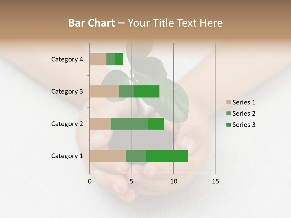 Small Green Plant In Children's Palms PowerPoint Template