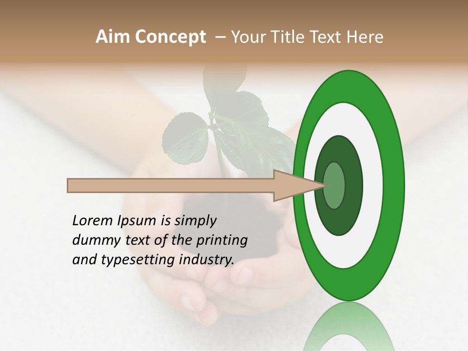 Small Green Plant In Children's Palms PowerPoint Template