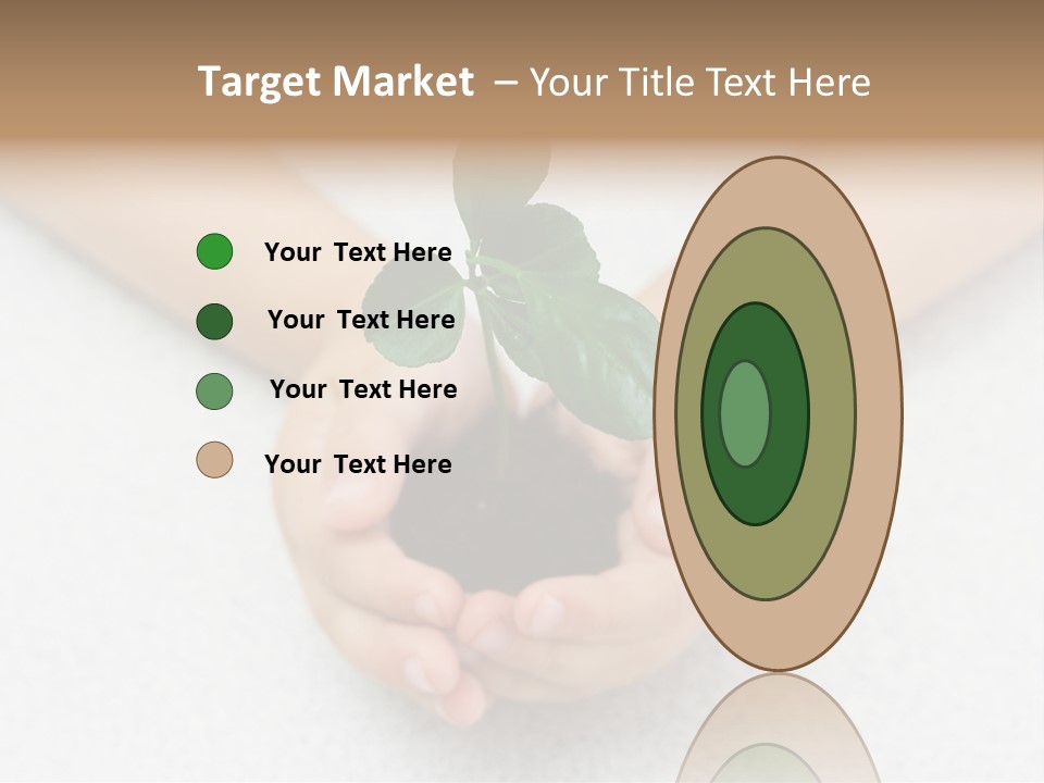 Small Green Plant In Children's Palms PowerPoint Template