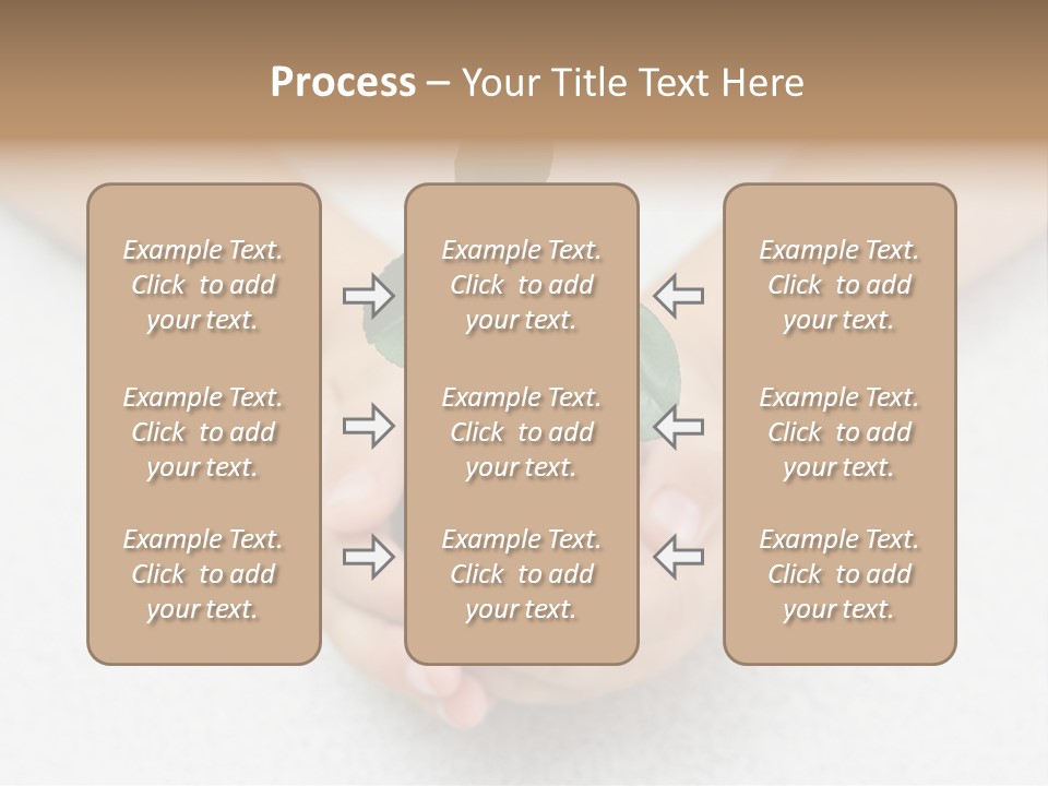 Small Green Plant In Children's Palms PowerPoint Template