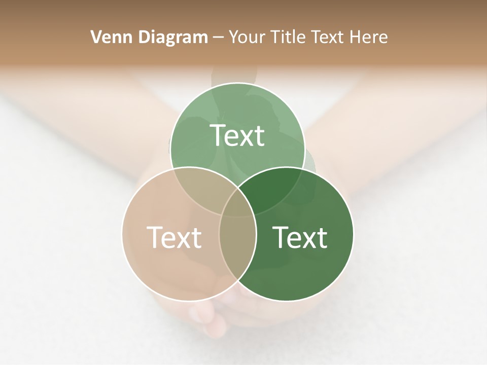 Small Green Plant In Children's Palms PowerPoint Template