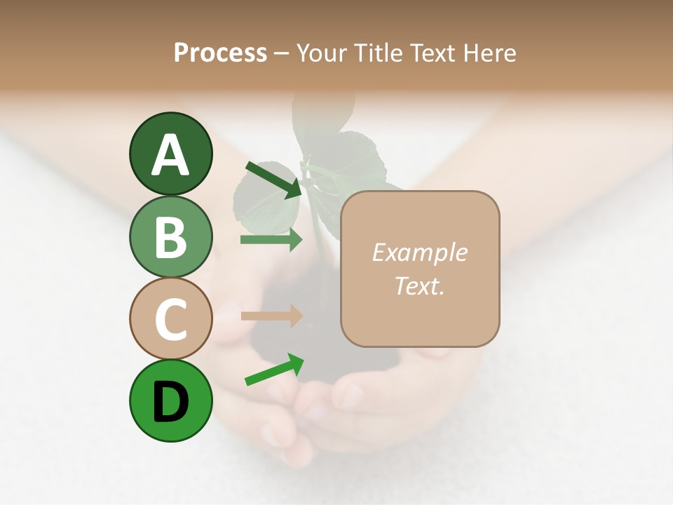 Small Green Plant In Children's Palms PowerPoint Template