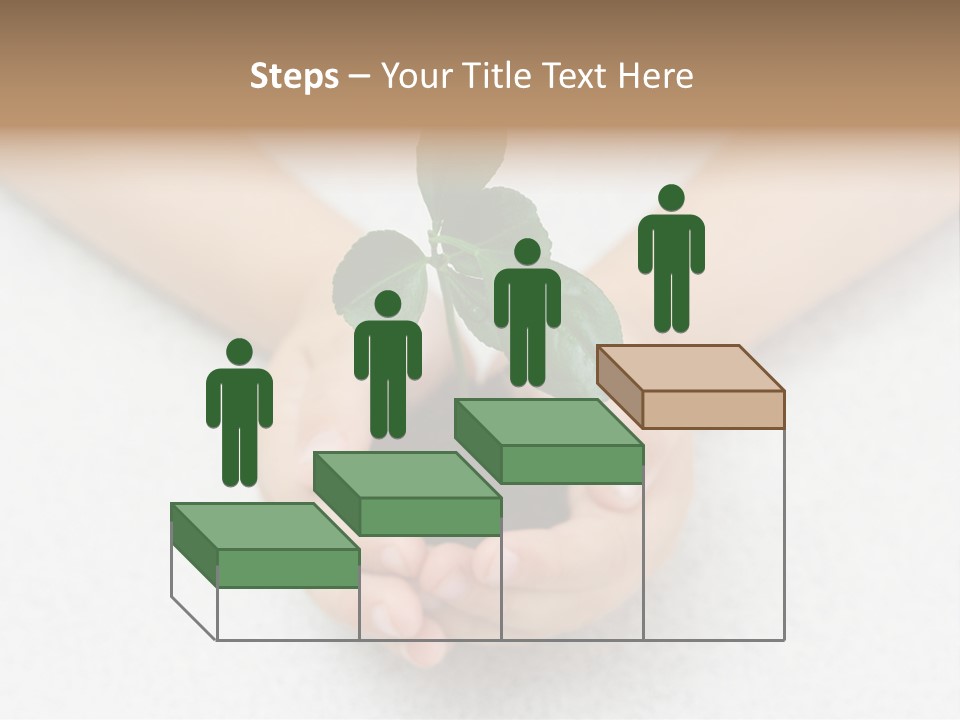 Small Green Plant In Children's Palms PowerPoint Template