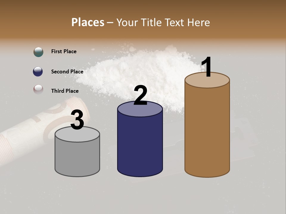 A Knife And Some White Powder On A Table PowerPoint Template