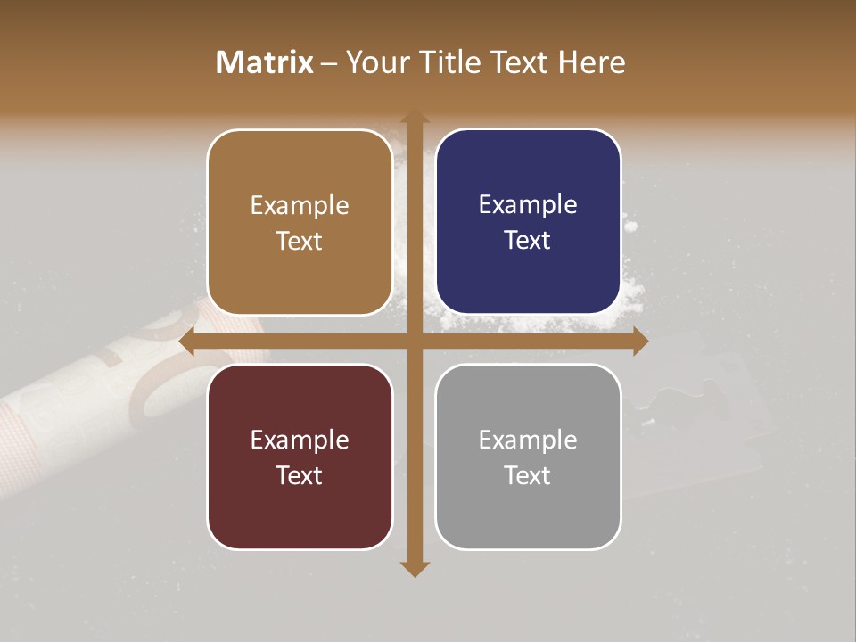 A Knife And Some White Powder On A Table PowerPoint Template