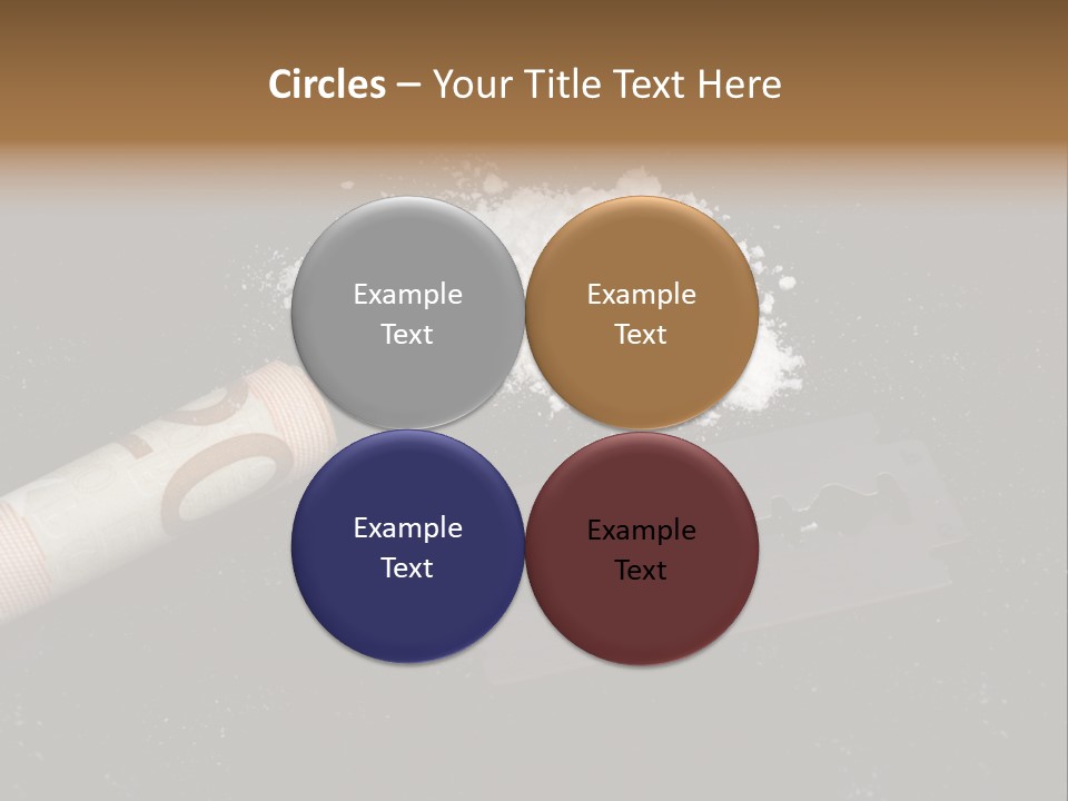 A Knife And Some White Powder On A Table PowerPoint Template