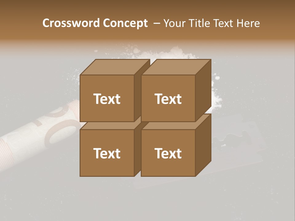 A Knife And Some White Powder On A Table PowerPoint Template