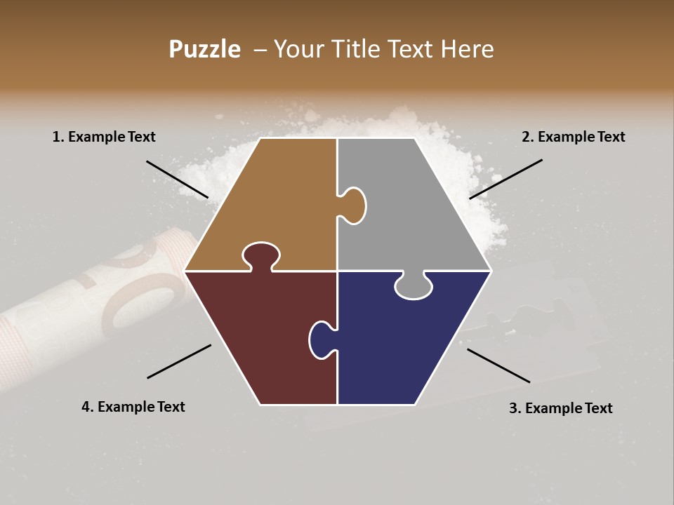 A Knife And Some White Powder On A Table PowerPoint Template