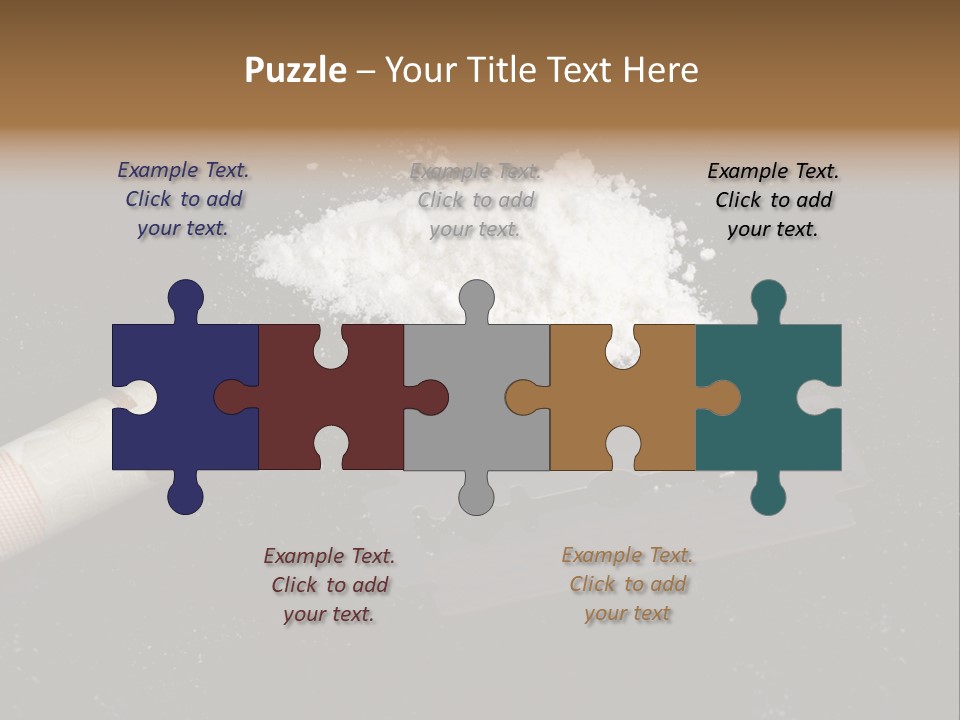 A Knife And Some White Powder On A Table PowerPoint Template