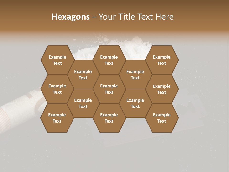 A Knife And Some White Powder On A Table PowerPoint Template