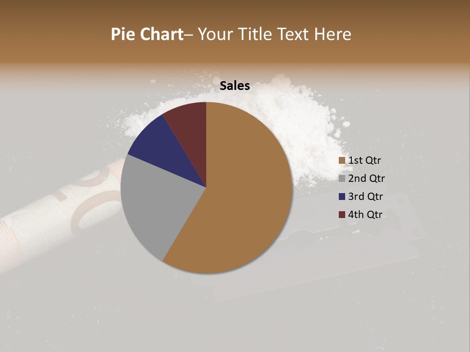 A Knife And Some White Powder On A Table PowerPoint Template