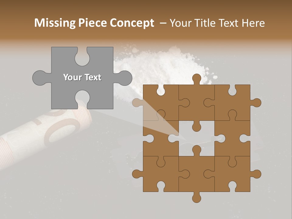 A Knife And Some White Powder On A Table PowerPoint Template