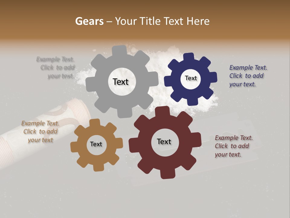 A Knife And Some White Powder On A Table PowerPoint Template