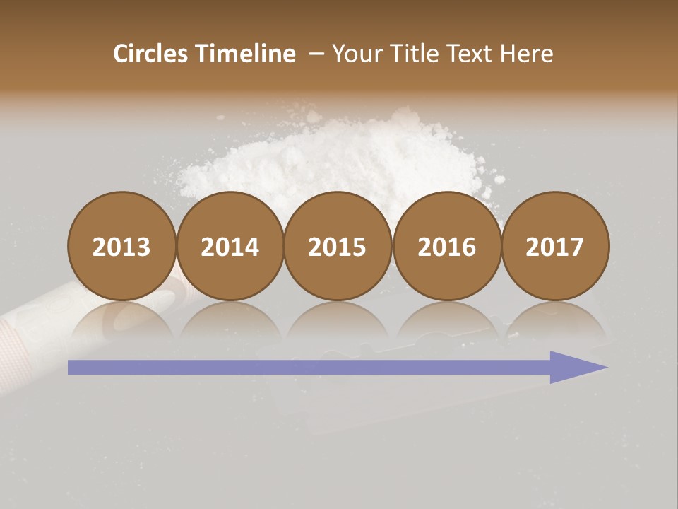 A Knife And Some White Powder On A Table PowerPoint Template