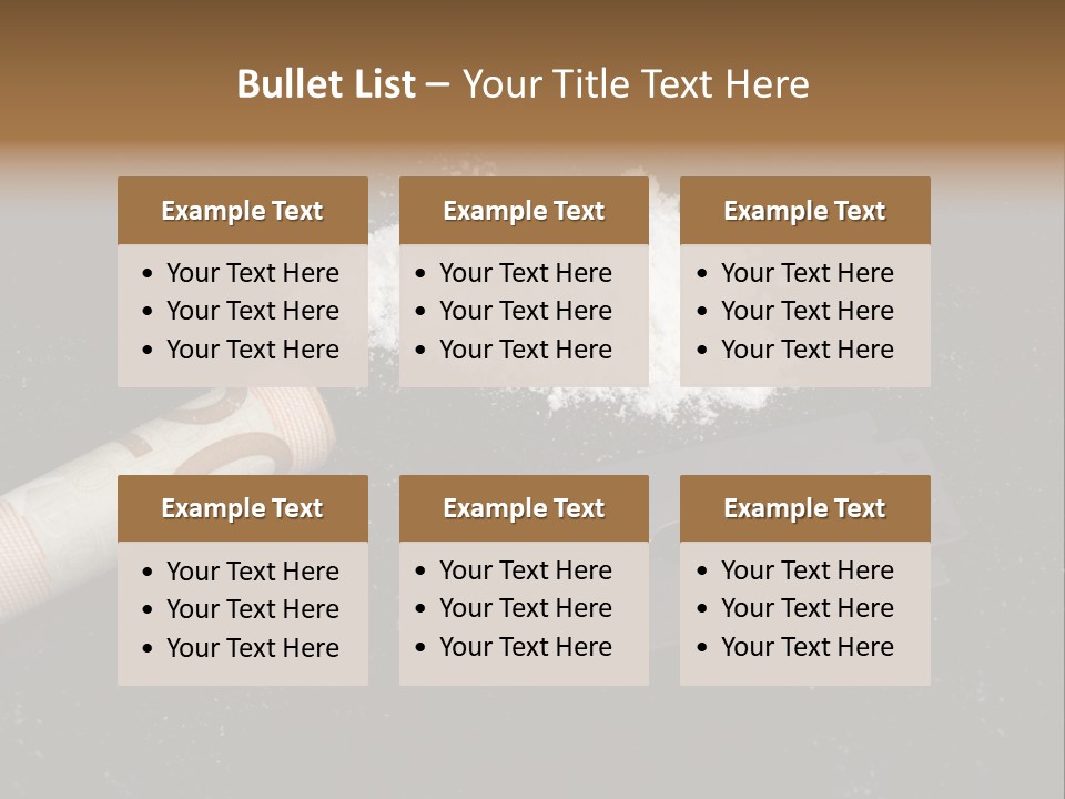 A Knife And Some White Powder On A Table PowerPoint Template