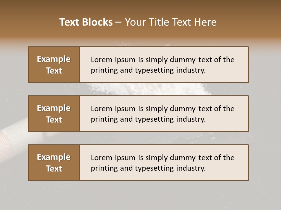 A Knife And Some White Powder On A Table PowerPoint Template