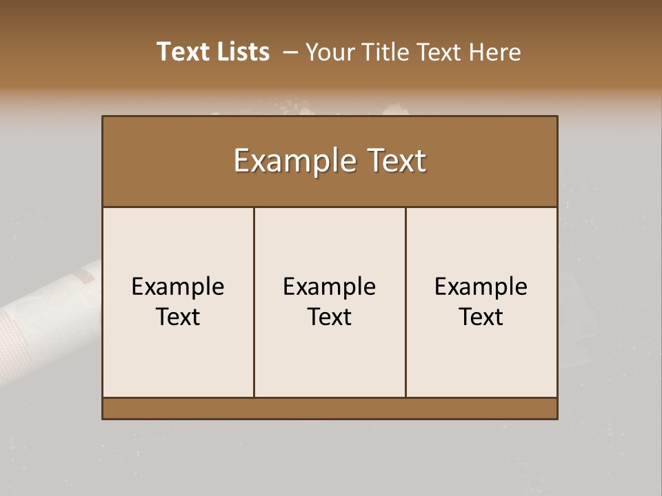 A Knife And Some White Powder On A Table PowerPoint Template