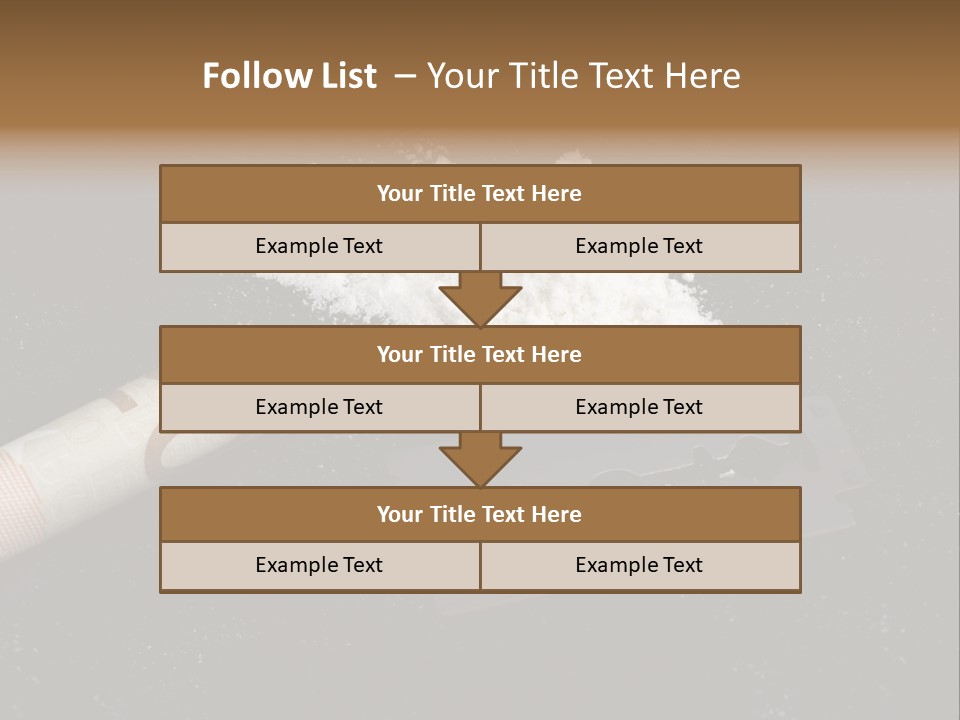 A Knife And Some White Powder On A Table PowerPoint Template