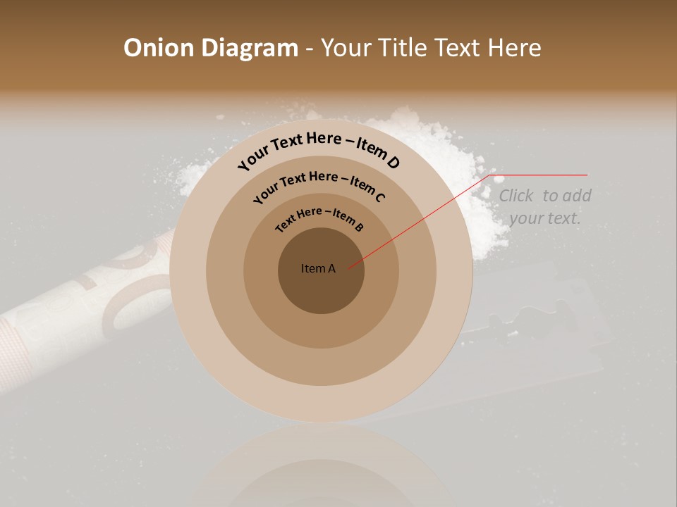 A Knife And Some White Powder On A Table PowerPoint Template